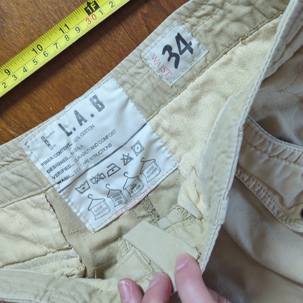 Men's Tan Cargo Shorts 34 L.A.B. - Picture 7 of 12